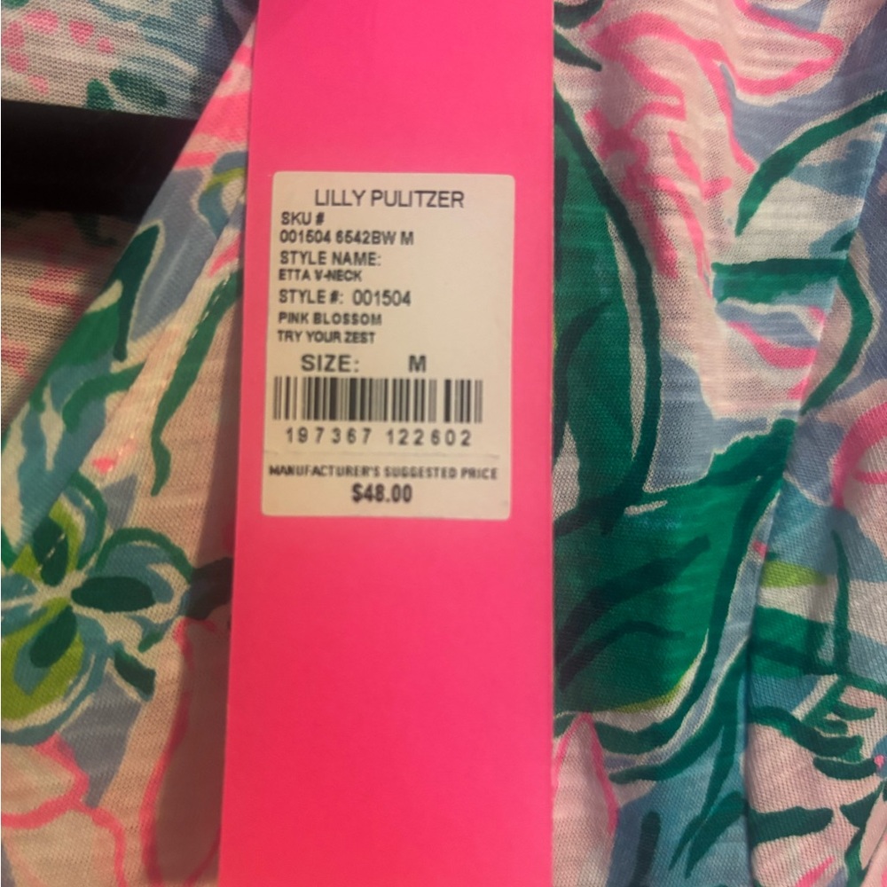 Lilly Pulitzer V-neck Short Sleeve Tee - Picture 3 of 4
